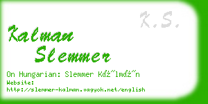 kalman slemmer business card